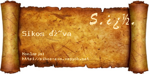Sikos Éva névjegykártya
